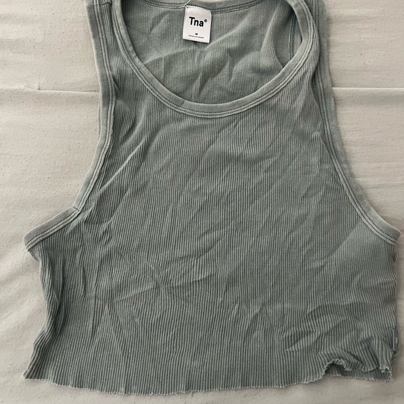 Aritzia | Tops | Tna Ribbed Tank Top Sage Green | Poshmark